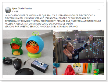 El Cpee Gloria Fuertes usa nuestro proyecto ApS "HUMAN TECHNOLOGY"