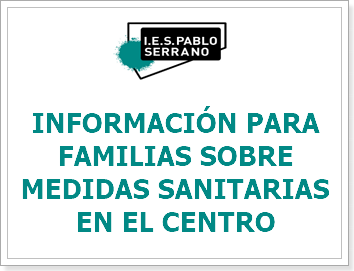 INFORMACIÓN PARA FAMILIAS SOBRE MEDIDAS SANITARIAS EN EL CENTRO